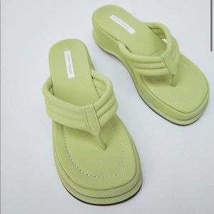 Lime platform sandals